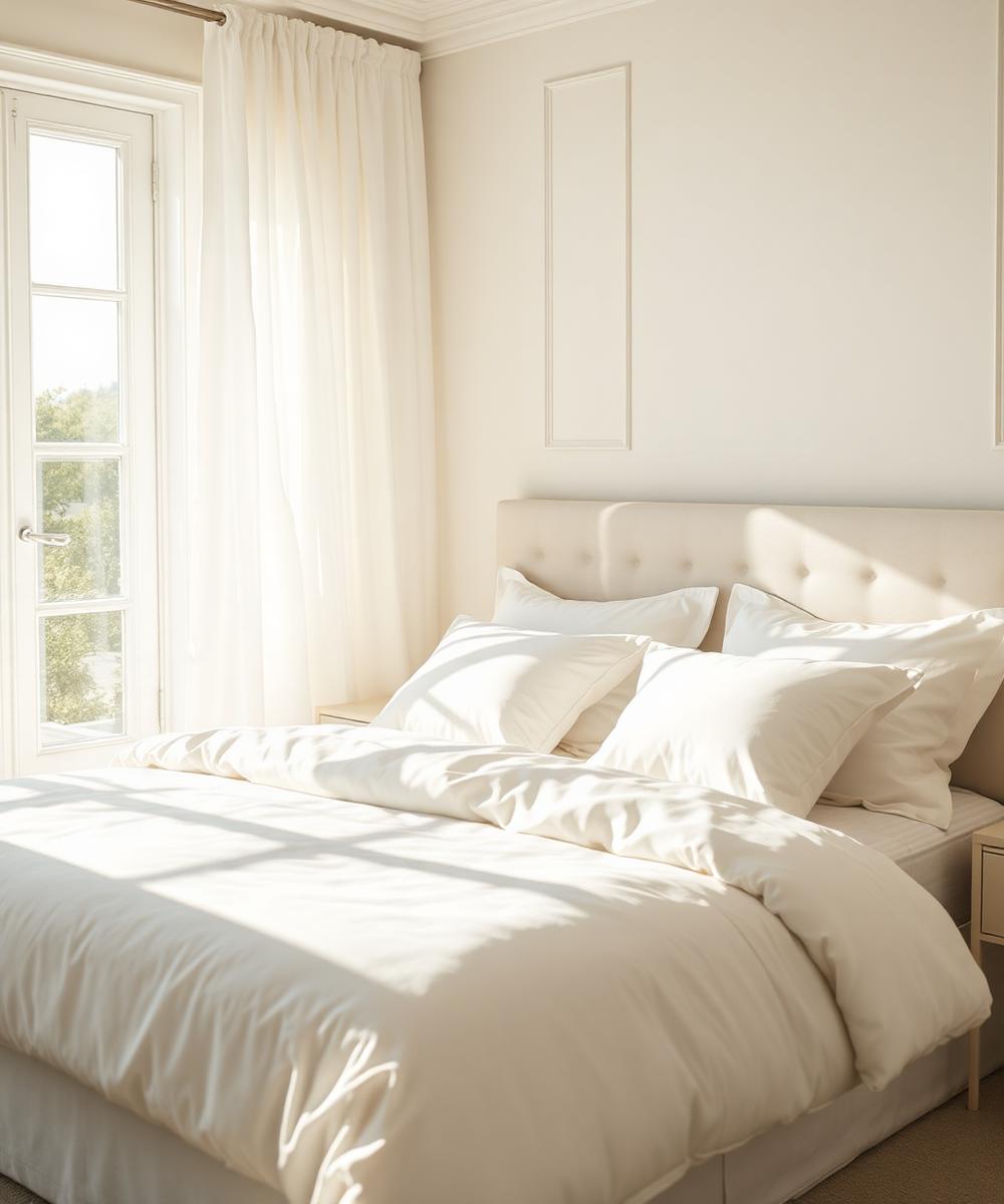 Freshly made bed
